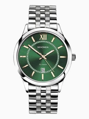 Sekonda Classic Mens 40mm Williams Silver Stainless Steel Bracelet Watch