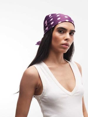 Reclaimed Vintage polka dot satin head scarf