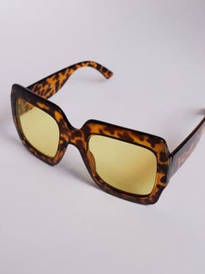 Kaiia exclusive oversized chunky square yellow lens sunglasses