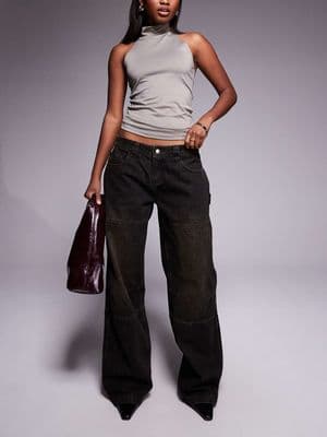 I.AM.GIA Misty low rise sand washed baggy cargo jeans