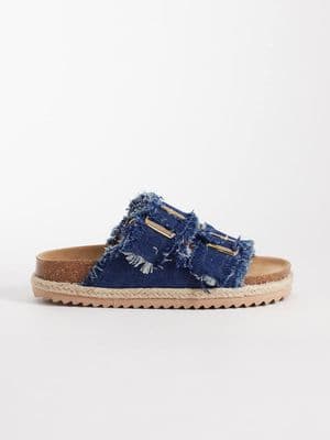 South Beach double buckle espadrille sandals