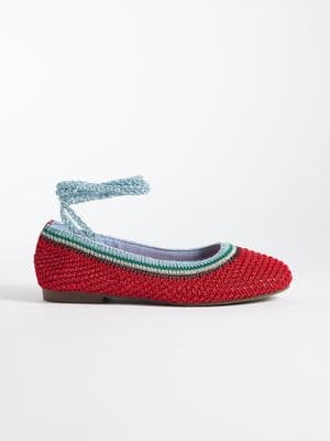 SEQWL Woven lace up ballet flats