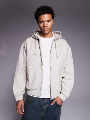 Faded Store core canvas hooded zip through jacket