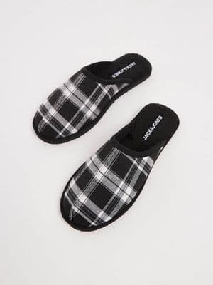 Jack & Jones checked slippers