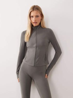 ARKET soft seamless zip up jacket