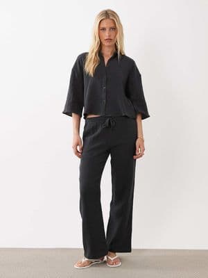 JDY wide leg cheesecloth pants