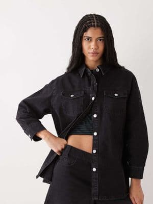 Miss Selfridge long sleeve easy denim shirt