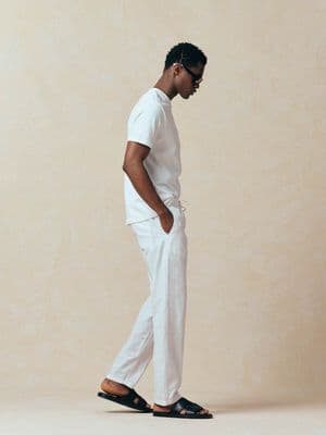 Jack & Jones drawstring linen mix pants