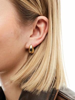 Reclaimed Vintage teardrop chubby hoops