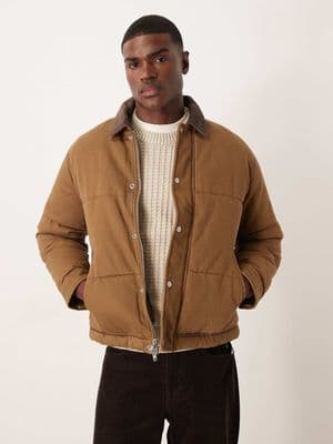Abercrombie & Fitch washed twill puffer jacket