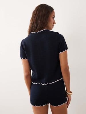 Miss Selfridge short sleeve blanket stitch cardigan