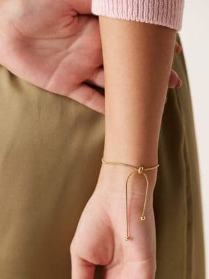 Lost Souls stainless steel 18ct gold plated bolo chain adjustable bracelet
