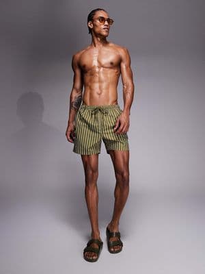 South Beach striped swim shorts