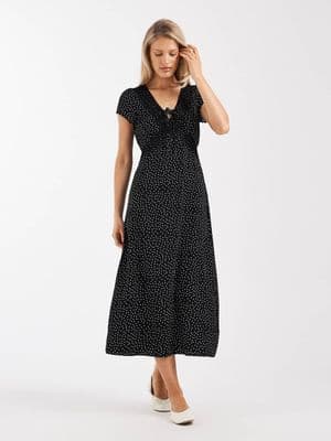 Brave Soul tie front midi dress