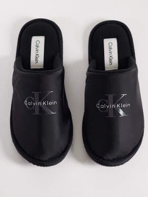 Calvin Klein logo mule slippers
