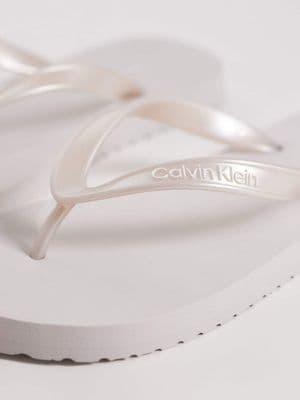 Calvin Klein Jeans metallic flip flops