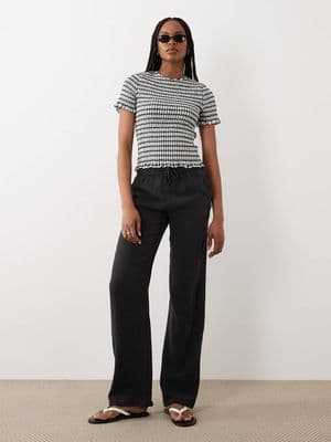 JDY Tall wide leg cheesecloth pants
