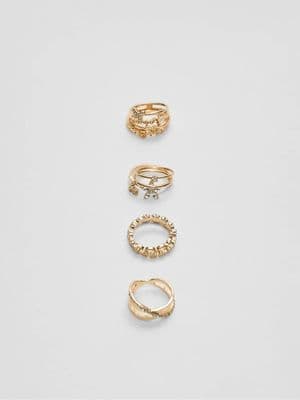 Stradivarius Set of rhinestone rings