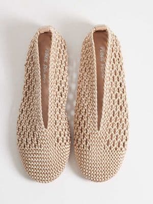 Public Desire Wide Fit Dylan woven ballet flats