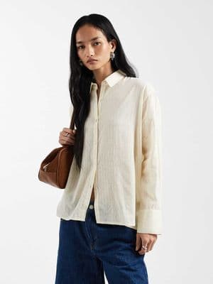 Cotton On haven cotton textured dad shirt