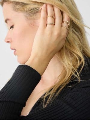 Stradivarius Set of rhinestone rings