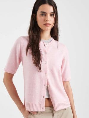 Threadbare short sleeve crew neck cardigan