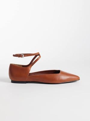 & Other Stories real leather strap ballet flats