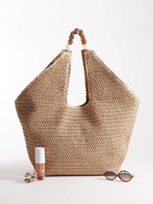 South Beach oversized landscape shoulder tote bag