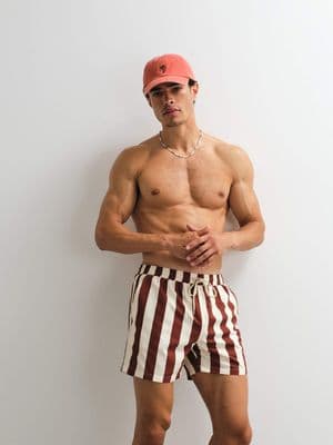 South Beach striped swim shorts