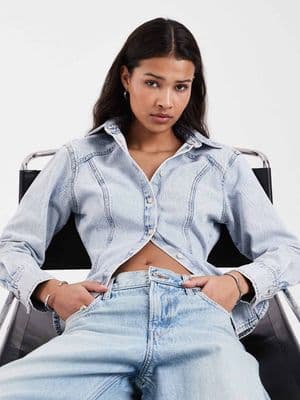JJXX long sleeve denim fitted top