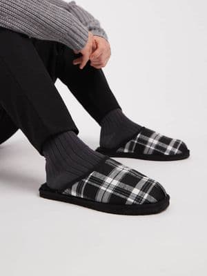 Jack & Jones checked slippers