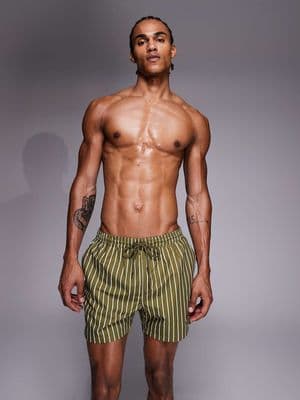 South Beach striped swim shorts