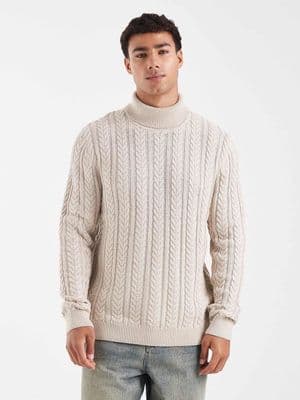 Jack & Jones premium cable knit turtle neck sweater