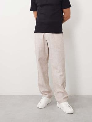 Abercrombie & Fitch cotton linen blend relaxed straight fit smart pants