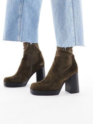 ALDO Seraphica block heel high ankle sock boots