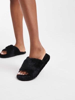 Brave Soul faux fur slipper slides