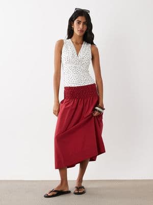 Mango Siros crinkle waist maxi skirt