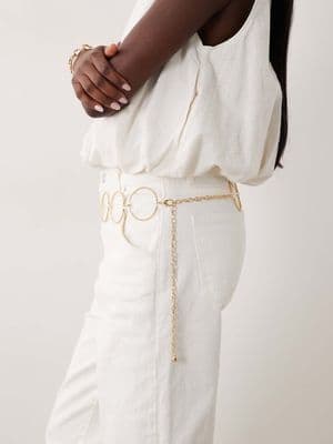 My Accessories large rings chain belt