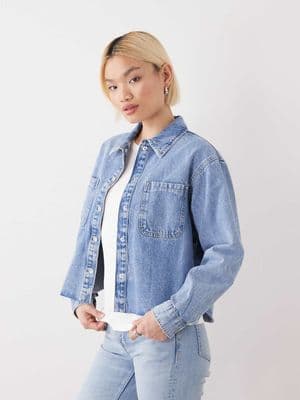 Noisy May boxy denim shirt