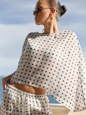 4th & Reckless sheer mesh beach cape top