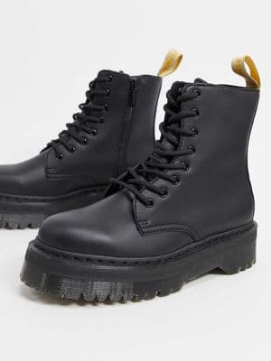 Dr Martens vegan jadon platform boots black mono