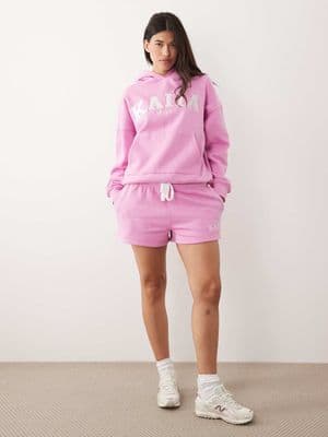 Kaiia Sport cotton rich embroidered logo oversized hoodie