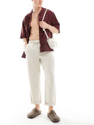 Cotton On relaxed straight leg linen pants