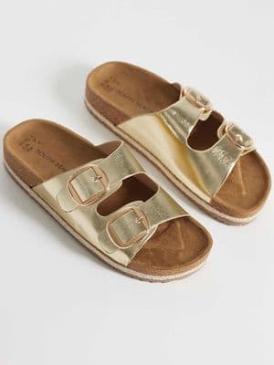 South Beach double buckle espadrille sandals