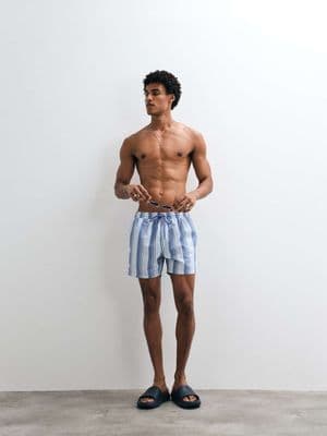 South Beach striped swim shorts
