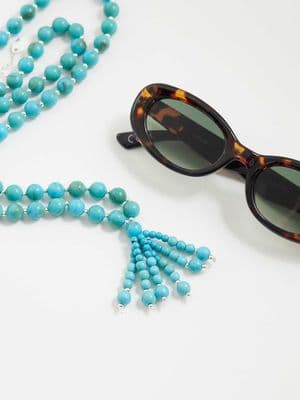 Mango beaded drop necklace