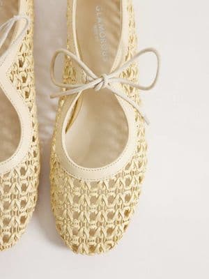 Glamorous woven ballet flats
