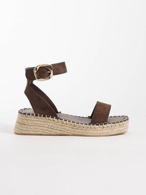 South Beach linen look two part espadrille sandals