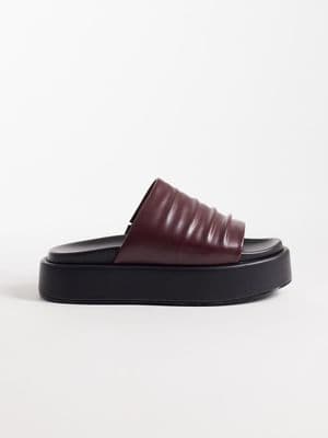 London Rebel Wide Fit flatform slides