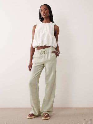 JDY Tall wide leg cheesecloth pants